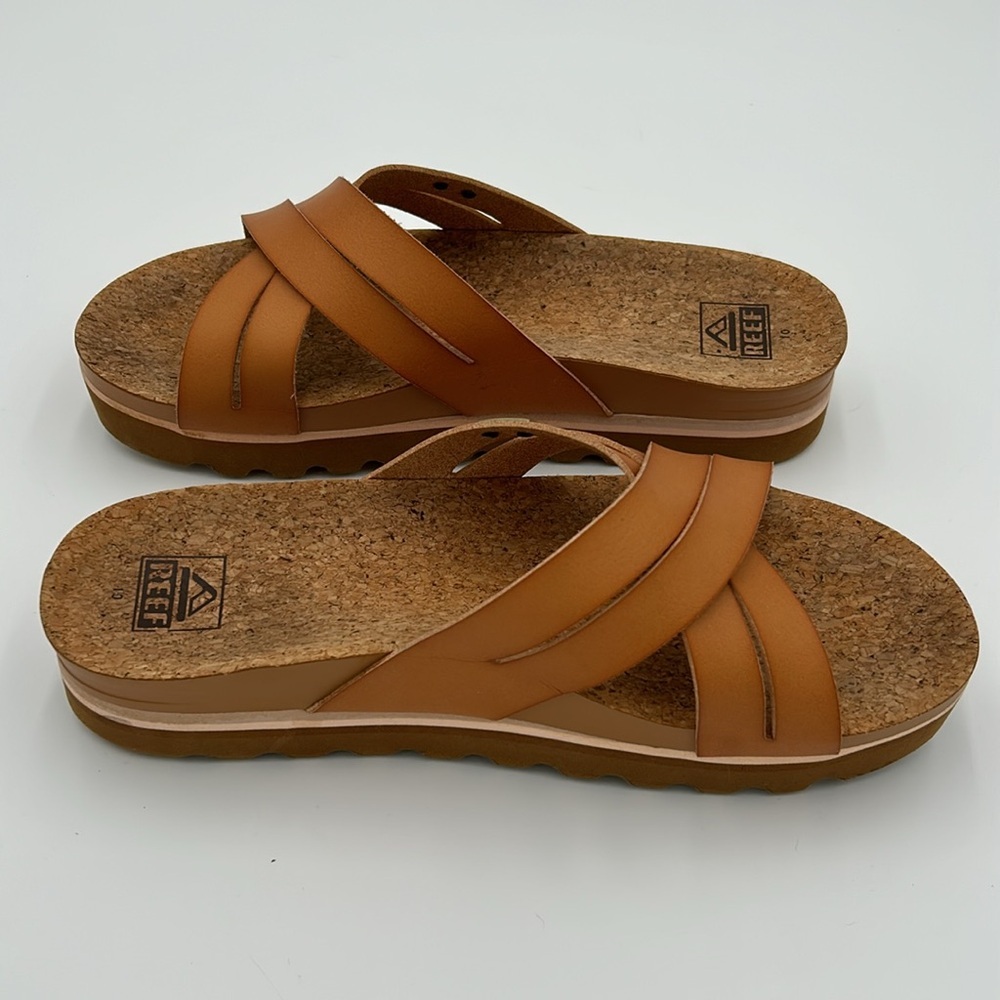 REEF Cushion Bloom Hi Women's 10 Platform Fashion Sandal,‎ Vegan Leather X Strap - Picture 3 of 6